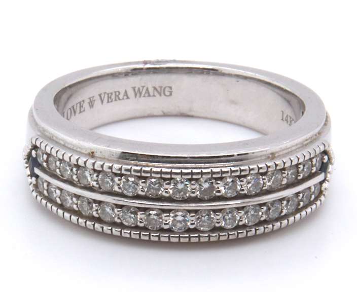 VERA WANG MENS DIAMOND WEDDING BAND 14K