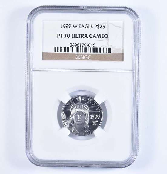 PF70 UCAM 1999-W $25 American Platinum Eagle 1/4 Oz .999 Platinum NGC