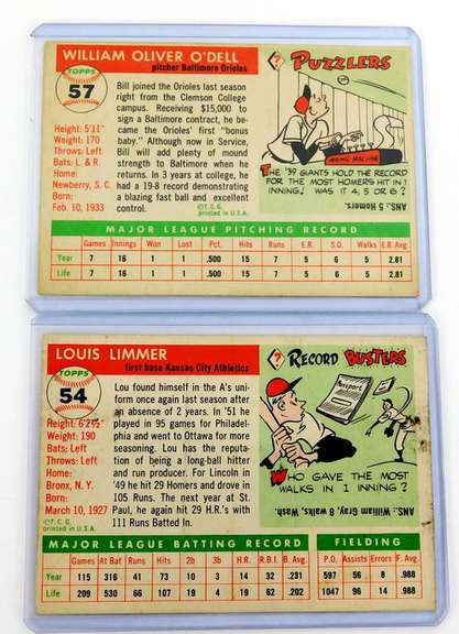2 Topps 1955 Baseball Cards