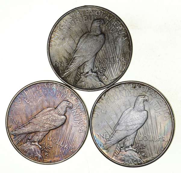 Lot (3) 1934-D Peace Silver Dollars - Beautiful Tone