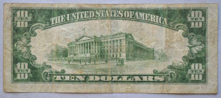 10 1934 $ A Series Emergency Issue Silver Certificate North Africa.