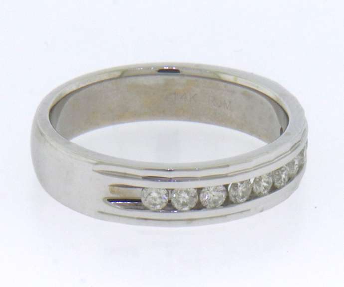 Handsome Gents' 14kt WG Channel Set Diamond Handsome Gents' 14kt WG Channel Set Diamond RingRing