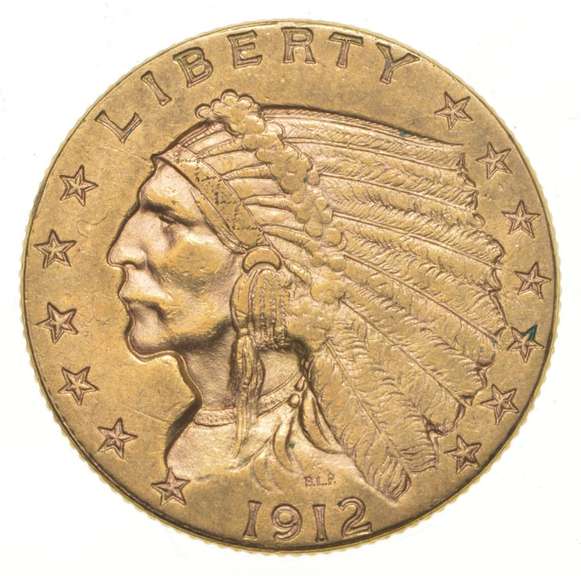 1912 $2.50 Indian Head Gold Quarter Eagle
