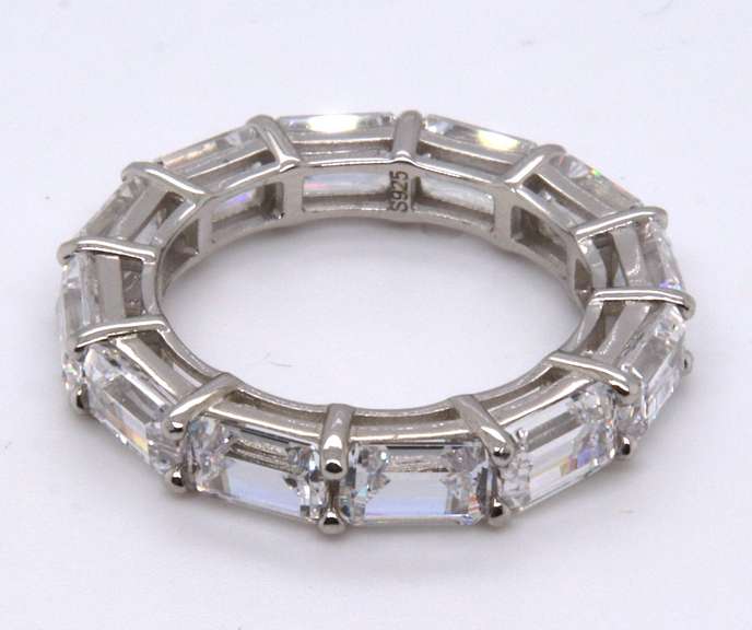 Sterling Silver Cubic Zirconia Eternity Band