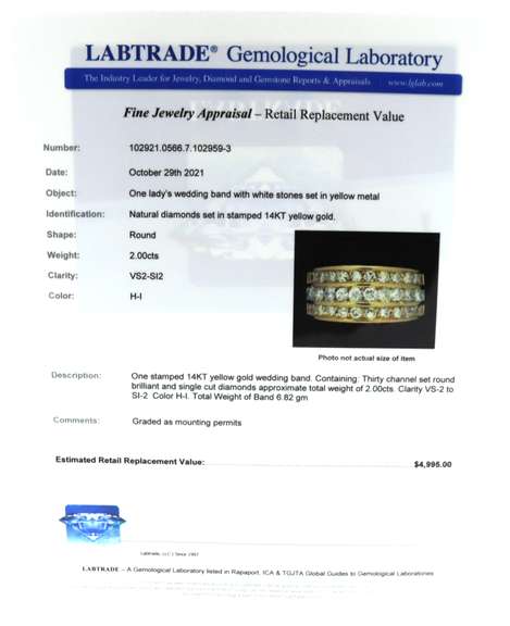 Majestic Yellow Gold Triple Row Diamond Band