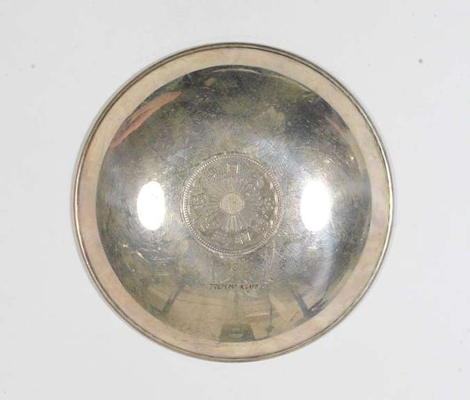 1928 Japan 50 Sen Ashtray - 29.2 Grams Silver