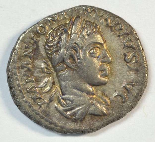 Near Mint Elagabalus Roman Silver Denarius, 218-222 AD