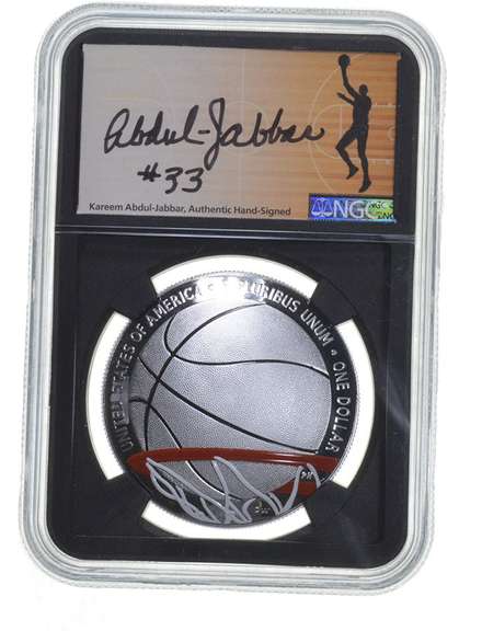 PF70 2020-P Basketball HOF Silver Dollar Kareem Abdul Jabbar Auto NGC