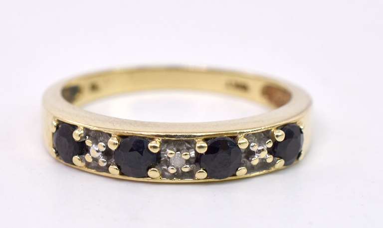 Sapphire Band Ring in Yellow Gold