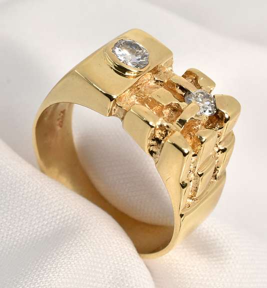 Lovely Men's Nugget & Diamond Ring