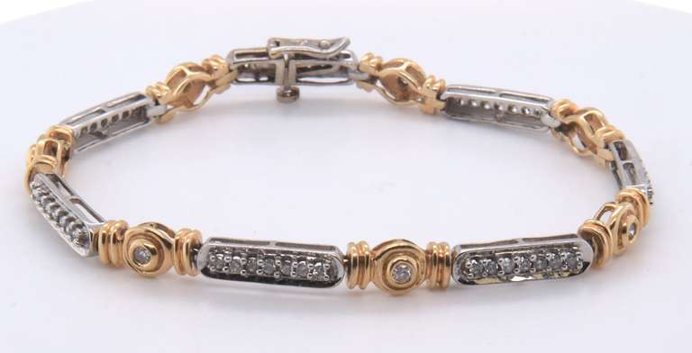 Two Tone 1+ctw Diamond Bracelet