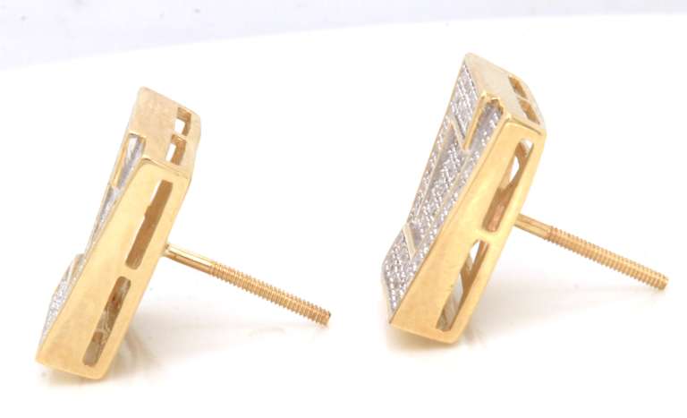 Brilliant Yellow Gold Diamond Earrings