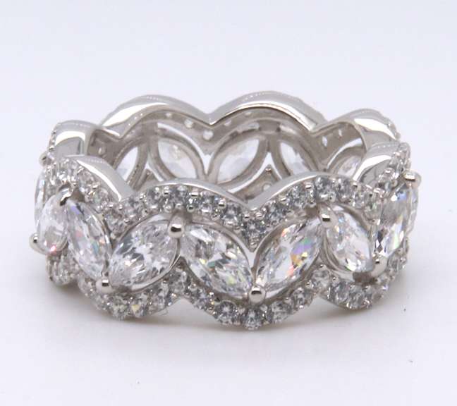 White Cubic Zirconia Sterling Silver Ring