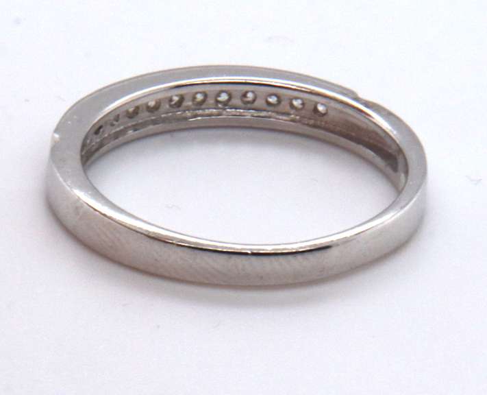 Sterling Silver Anniversary Band Ring with Channel Set Cubic Zirconia