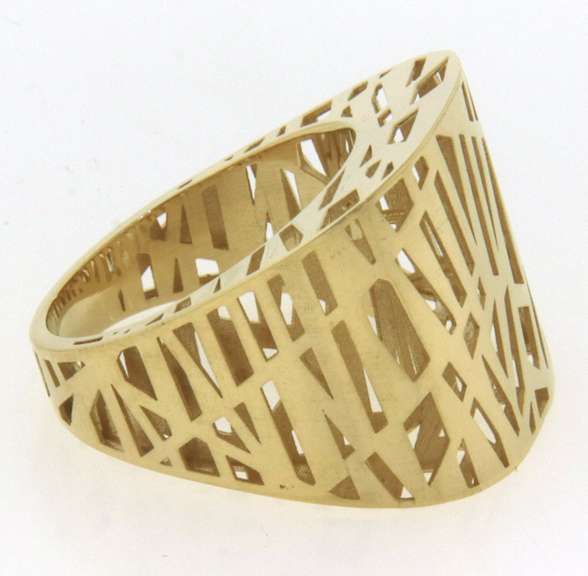 Contemporary Handmade Italian 14k Gold Ring