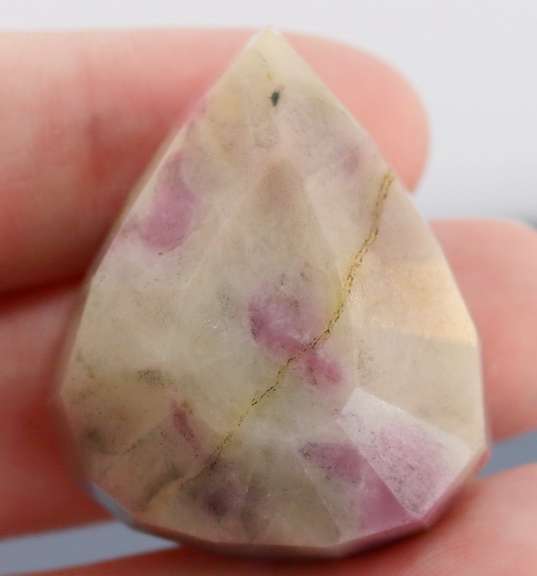 Stunning 133.50ct pink and white pear cut Ruby