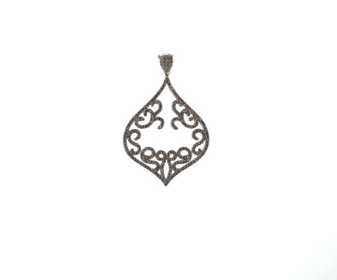 Fat Tear Drop Pendant with Cubic Zirconias