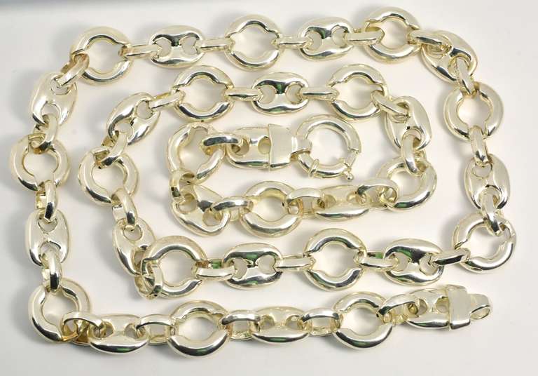 Bold, Wide, and Long Sterling Necklace