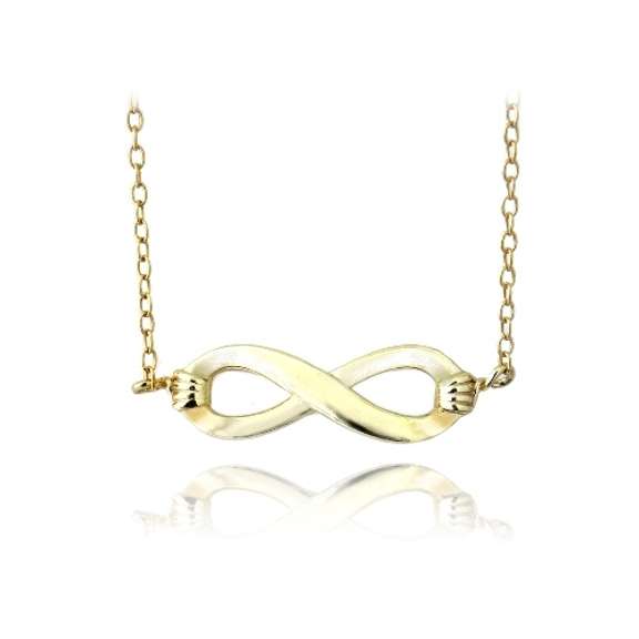 18K Gold over Sterling Silver Polished Infinity Necklace