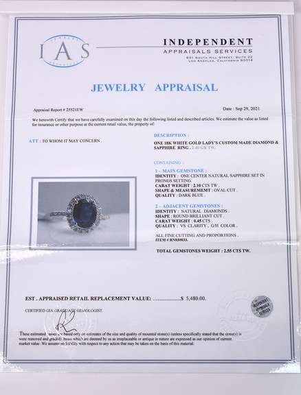 Extravagant Sapphire and Diamond Ring in 18K White Gold