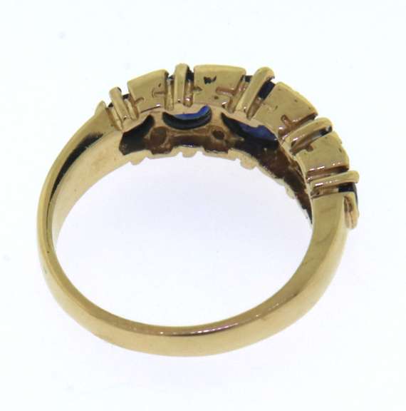 Vintage 14kt YG Sapphire and Diamond Ring
