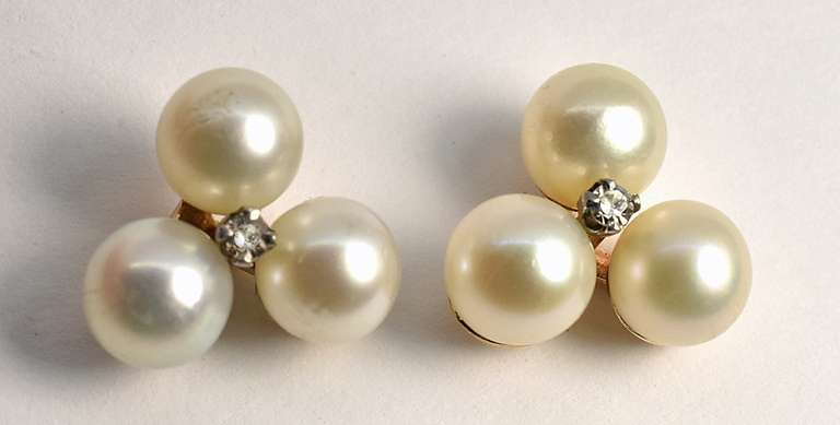 Stylish Triple Pearl Studs