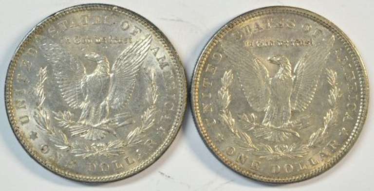 Choice BU 1902-P & 1904-P Morgan Silver Dollars