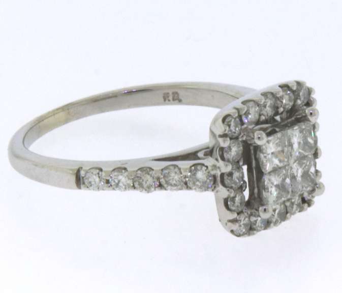 Stunning 14kt WG Diamond Invisible Set Halo Ring