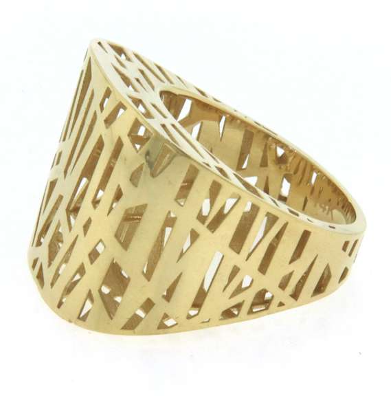 Contemporary Handmade Italian 14k Gold Ring