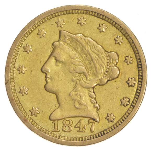 1847 $2.50 Liberty Head Gold Quarter Eagle - Charlotte Gold