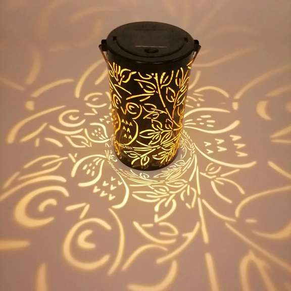 Solar Power LED Hanging Lantern Lights Metal Garden