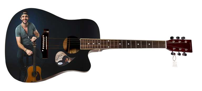 Thomas Rhett Autographed Signed Custom Photo Graphics Guitar ACOA