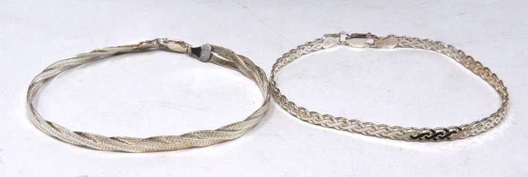 Lot of 2 Sterling Silver Italian Bracelets