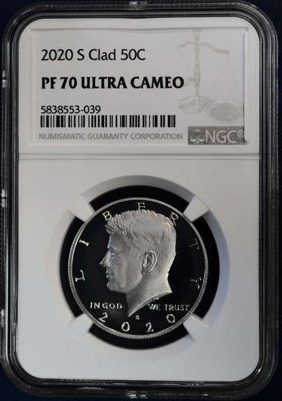 2020-S Clad PF70 Ultra Cameo NGC 50C.