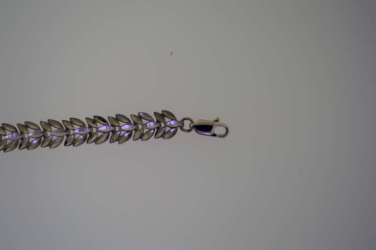 Bolivian Sterling Silver Leaf Link Bracelet