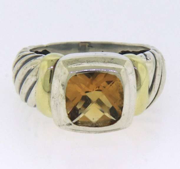 David Yurman Citrine 2 Tone Ring