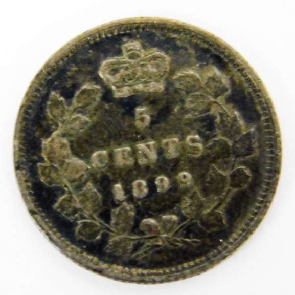 Rare 1899 5 Cent Canada Coin