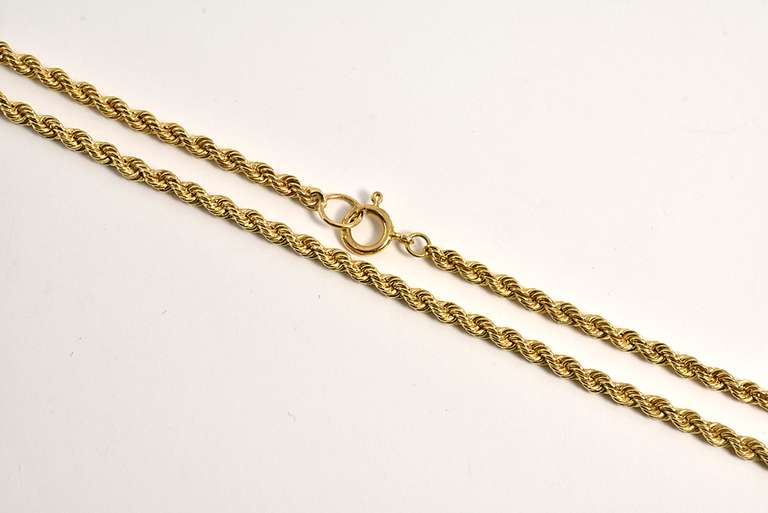 Useful Yellow Gold Rope Necklace