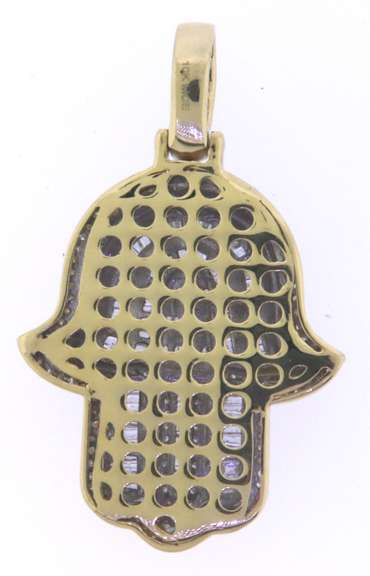 Dazzling 10kt Diamond Hamsa Hand Pendant