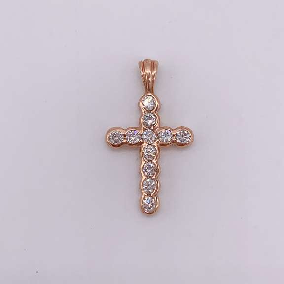 14kt Gold Diamond Cross Pendant