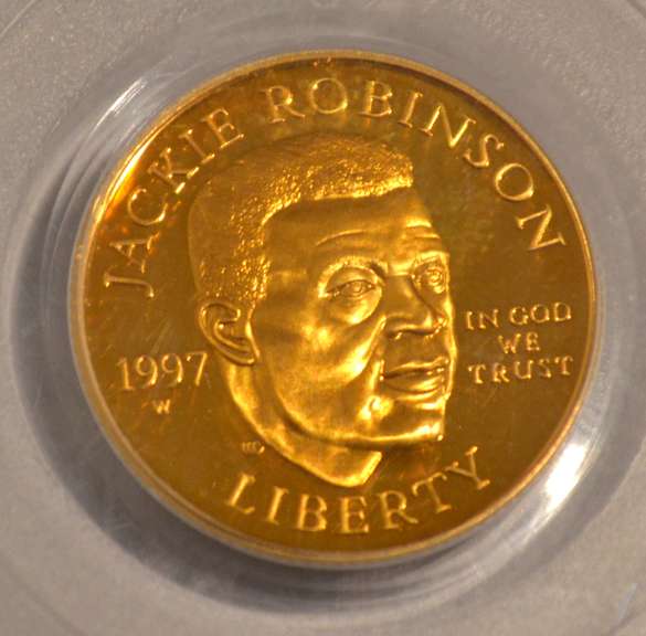 1997 W $ 5 Jackie Robinson Proof 69 D Cameo  US Gold Coin