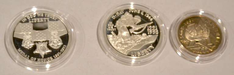 1991-5 WW 11 2 Piece Proof Set  & Medal Of Honor Proof Silver Dollar2011