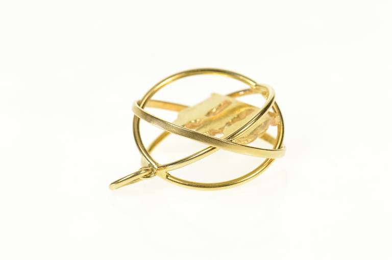 14K Yellow Gold See Speak Hear No Evil Monkey Medallion Charm/Pendant