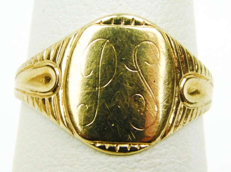 Vintage 10K Signet Ring, InitialS PS