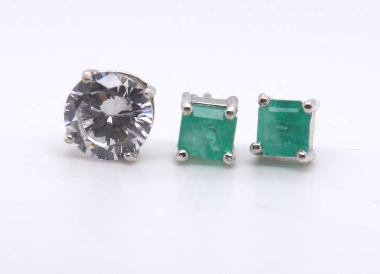 Sterling Silver gemstone Stud Earrings