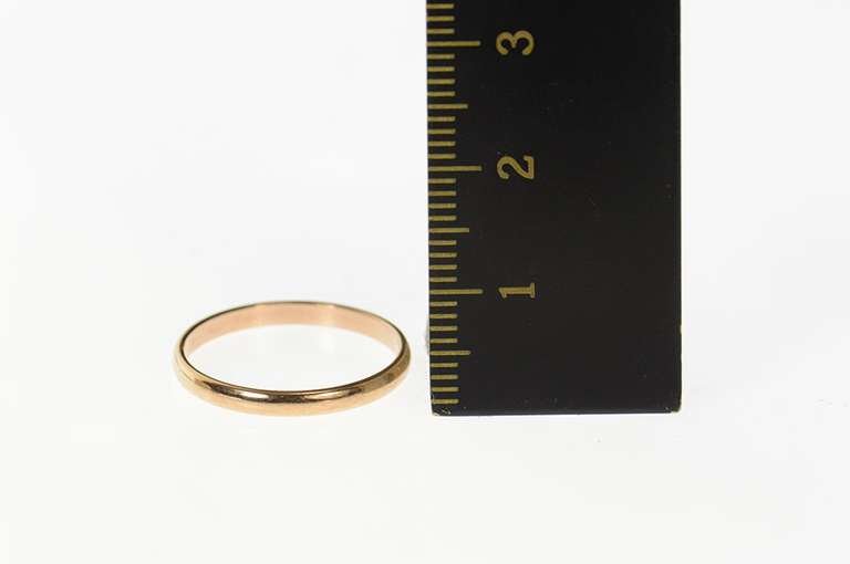 10K Rose Gold 2.2mm Rounded Simple Classic Wedding Band Ring