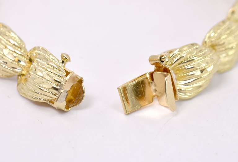 Beautiful Fancy Link Ladies Bracelet in 14K Yellow Gold