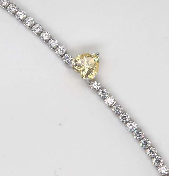 Sterling Silver Heart Shaped Tennis Necklace