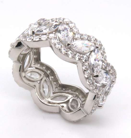 White Cubic Zirconia Sterling Silver Ring