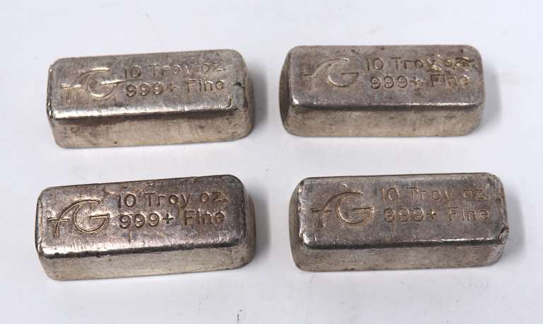 Lot of 4, 10oz Silver Bars